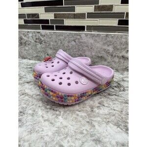 Crocs Girl’s Classic Beaded Band Clog Pink Size 8 (8c)